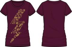 Harry Potter Curse Lightning Bolt Women's Burgundy T-Shirt