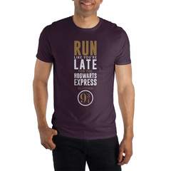 Harry Potter Run Like You're Late For The Hogwarts Express Platform 9 3/4 Women's Burgundy T-Shirt